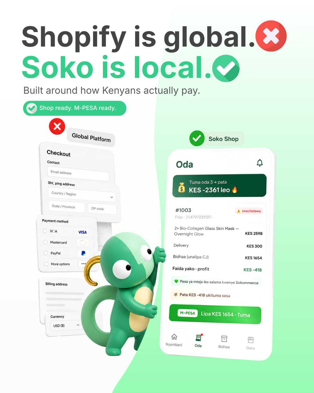 Shopify is global. Soko is local.