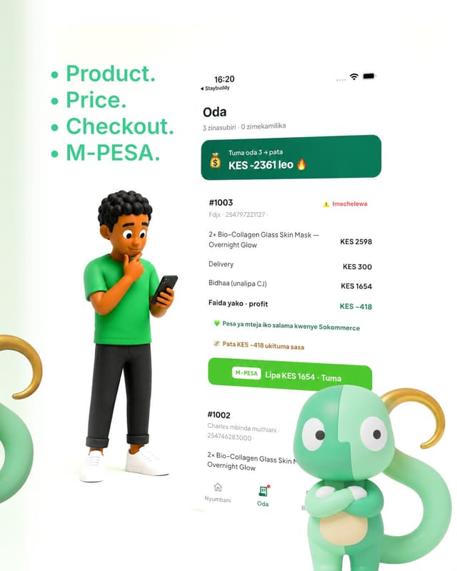 Product. Price. Checkout. M-PESA — in one place.